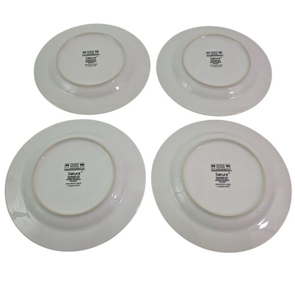 Sakura Debbie Mumm Snowflake 8” Stoneware Salad Luncheon Plates – Set of 4 - Picture 9 of 16
